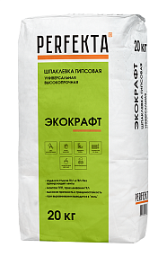 Шпаклевка гипсовая высокопрочная для заделки стыков ГКЛ и ГВЛ Экокрафт, 20 кг PERFEKTA