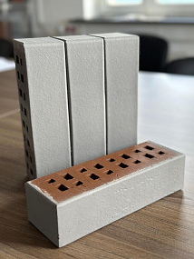 Кирпич клинкерный ЛСР Осло серый ангоб гладкий, 250*85*65 мм ЛСР